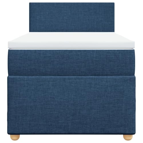 HEFZGDB Boxspringbett mit Matratze Blau 100x200 cm Stoff Ehebett Bettgestell Bed Frame Einzelbett für Schlafzimmer Gästezimmer Wohnbereich Herberge HEFZGDB Boxspringbett mit Matratze Blau 100x200 cm Stoff Ehebett Bettgestell Bed Frame Einzelbett für Schlafzimmer Gästezimmer Wohnbereich Herberge von HEFZGDB
