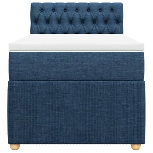 HEFZGDB Boxspringbett mit Matratze Blau 100x200 cm Stoff Ehebett Gästebett Einzelbetten Bettrahmen für Herberge Wohnbereich Schlafzimmer Gästezimmer HEFZGDB Boxspringbett mit Matratze Blau 100x200 cm Stoff Ehebett Gästebett Einzelbetten Bettrahmen für Herberge Wohnbereich Schlafzimmer Gästezimmer von HEFZGDB