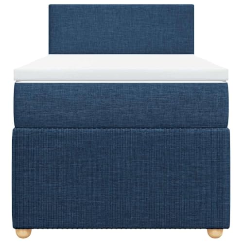 HEFZGDB Boxspringbett mit Matratze Blau 100x200 cm Stoff Ehebett Gästebett Einzelbetten Bettrahmen für Herberge Wohnbereich Schlafzimmer Gästezimmer HEFZGDB Boxspringbett mit Matratze Blau 100x200 cm Stoff Ehebett Gästebett Einzelbetten Bettrahmen für Herberge Wohnbereich Schlafzimmer Gästezimmer von HEFZGDB