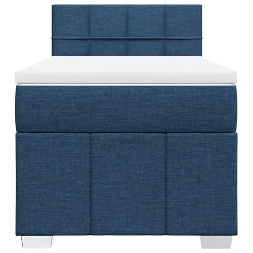 HEFZGDB Boxspringbett mit Matratze Blau 100x200 cm Stoff Jugendbett Bettgestell Familienbett Doppelbett für Gästezimmer Wohnbereich Schlafzimmer Herberge HEFZGDB Boxspringbett mit Matratze Blau 100x200 cm Stoff Jugendbett Bettgestell Familienbett Doppelbett für Gästezimmer Wohnbereich Schlafzimmer Herberge von HEFZGDB