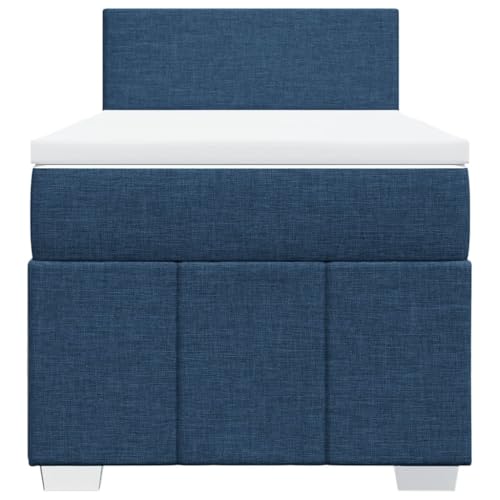 HEFZGDB Boxspringbett mit Matratze Blau 100x200 cm Stoff Jugendbett Bettgestell Familienbett Doppelbett für Gästezimmer Wohnbereich Schlafzimmer Herberge HEFZGDB Boxspringbett mit Matratze Blau 100x200 cm Stoff Jugendbett Bettgestell Familienbett Doppelbett für Gästezimmer Wohnbereich Schlafzimmer Herberge von HEFZGDB