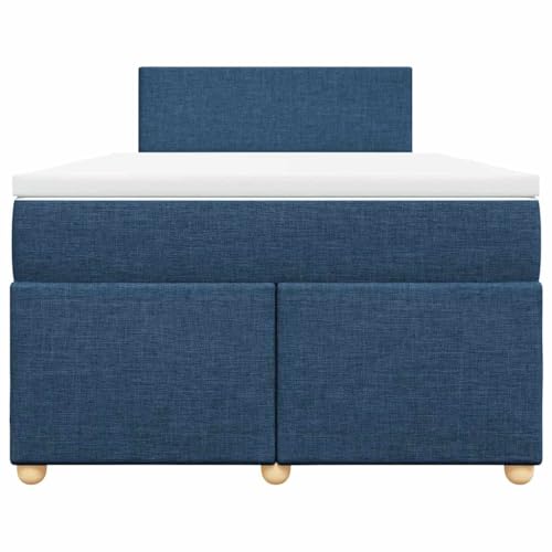 HEFZGDB Boxspringbett mit Matratze Blau 120x190 cm Stoff Ehebett Bettgestell Bed Frame Einzelbett für Schlafzimmer Gästezimmer Wohnbereich Herberge von HEFZGDB