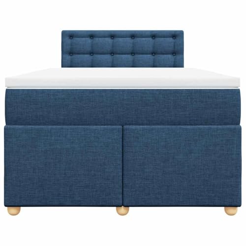 HEFZGDB Boxspringbett mit Matratze Blau 120x190 cm Stoff Ehebett Bettgestell Bed Frame Einzelbett für Schlafzimmer Gästezimmer Wohnbereich Herberge HEFZGDB Boxspringbett mit Matratze Blau 120x190 cm Stoff Ehebett Bettgestell Bed Frame Einzelbett für Schlafzimmer Gästezimmer Wohnbereich Herberge von HEFZGDB