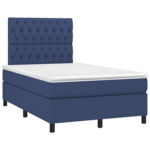 HEFZGDB Boxspringbett mit Matratze Blau 120x200 cm Stoff Double Bed Gästebett Bed Frame Doppelbett für Gästezimmer Wohnbereich Schlafzimmer Herberge HEFZGDB Boxspringbett mit Matratze Blau 120x200 cm Stoff Double Bed Gästebett Bed Frame Doppelbett für Gästezimmer Wohnbereich Schlafzimmer Herberge von HEFZGDB