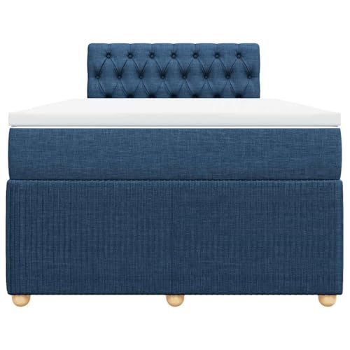 HEFZGDB Boxspringbett mit Matratze Blau 120x200 cm Stoff Ehebett Gästebett Einzelbetten Bettrahmen für Herberge Wohnbereich Schlafzimmer Gästezimmer HEFZGDB Boxspringbett mit Matratze Blau 120x200 cm Stoff Ehebett Gästebett Einzelbetten Bettrahmen für Herberge Wohnbereich Schlafzimmer Gästezimmer von HEFZGDB