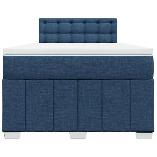 HEFZGDB Boxspringbett mit Matratze Blau 120x200 cm Stoff Jugendbett Bettgestell Familienbett Doppelbett für Gästezimmer Wohnbereich Schlafzimmer Herberge HEFZGDB Boxspringbett mit Matratze Blau 120x200 cm Stoff Jugendbett Bettgestell Familienbett Doppelbett für Gästezimmer Wohnbereich Schlafzimmer Herberge von HEFZGDB