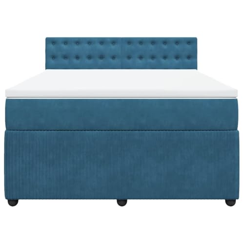 HEFZGDB Boxspringbett mit Matratze Blau 140x190 cm Samt Daybed Bettgestell Bed Frame Doppelbett für Wohnbereich Schlafzimmer Gästezimmer Herberge HEFZGDB Boxspringbett mit Matratze Blau 140x190 cm Samt Daybed Bettgestell Bed Frame Doppelbett für Wohnbereich Schlafzimmer Gästezimmer Herberge von HEFZGDB