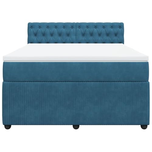 HEFZGDB Boxspringbett mit Matratze Blau 140x190 cm Samt Daybed Bettgestell Bed Frame Doppelbett für Wohnbereich Schlafzimmer Gästezimmer Herberge HEFZGDB Boxspringbett mit Matratze Blau 140x190 cm Samt Daybed Bettgestell Bed Frame Doppelbett für Wohnbereich Schlafzimmer Gästezimmer Herberge von HEFZGDB