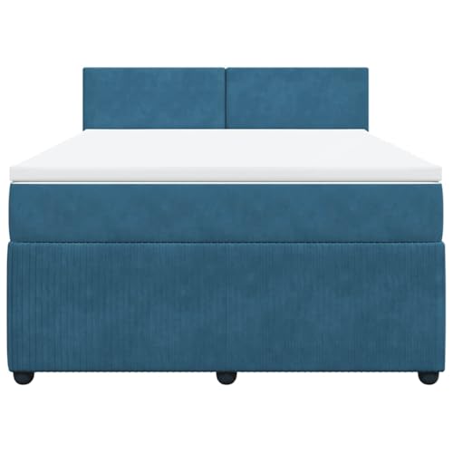 HEFZGDB Boxspringbett mit Matratze Blau 140x190 cm Samt Daybed Bettgestell Bed Frame Doppelbett für Wohnbereich Schlafzimmer Gästezimmer Herberge HEFZGDB Boxspringbett mit Matratze Blau 140x190 cm Samt Daybed Bettgestell Bed Frame Doppelbett für Wohnbereich Schlafzimmer Gästezimmer Herberge von HEFZGDB