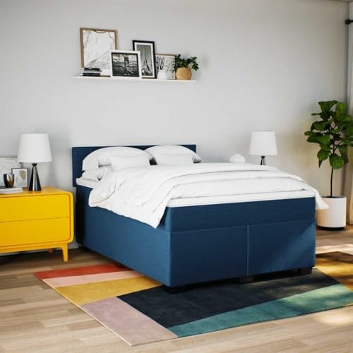 HEFZGDB Boxspringbett mit Matratze Blau 140x190 cm Stoff Daybed Gästebett Bettgestell Einzelbett für Gästezimmer Schlafzimmer Wohnbereich Herberge HEFZGDB Boxspringbett mit Matratze Blau 140x190 cm Stoff Daybed Gästebett Bettgestell Einzelbett für Gästezimmer Schlafzimmer Wohnbereich Herberge von HEFZGDB