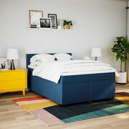 HEFZGDB Boxspringbett mit Matratze Blau 140x190 cm Stoff Daybed Gästebett Bettgestell Einzelbett für Gästezimmer Schlafzimmer Wohnbereich Herberge HEFZGDB Boxspringbett mit Matratze Blau 140x190 cm Stoff Daybed Gästebett Bettgestell Einzelbett für Gästezimmer Schlafzimmer Wohnbereich Herberge von HEFZGDB
