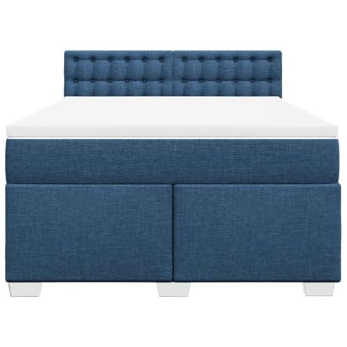 HEFZGDB Boxspringbett mit Matratze Blau 140x190 cm Stoff Ehebett Bettgestell Einzelbetten Doppelbett für Schlafzimmer Herberge Wohnbereich Gästezimmer HEFZGDB Boxspringbett mit Matratze Blau 140x190 cm Stoff Ehebett Bettgestell Einzelbetten Doppelbett für Schlafzimmer Herberge Wohnbereich Gästezimmer von HEFZGDB