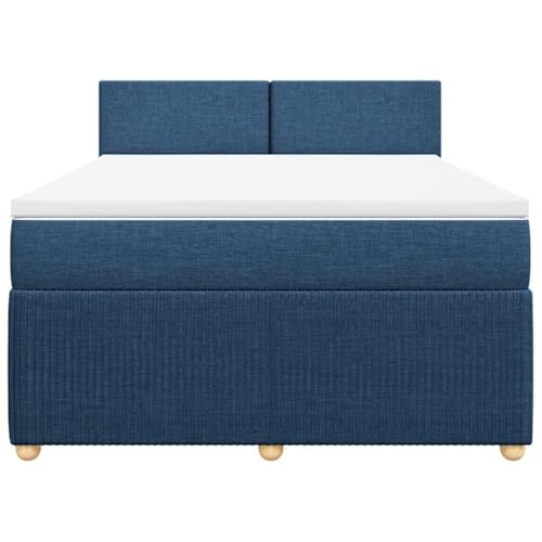 HEFZGDB Boxspringbett mit Matratze Blau 140x190 cm Stoff Ehebett Gästebett Einzelbetten Bettrahmen für Herberge Wohnbereich Schlafzimmer Gästezimmer HEFZGDB Boxspringbett mit Matratze Blau 140x190 cm Stoff Ehebett Gästebett Einzelbetten Bettrahmen für Herberge Wohnbereich Schlafzimmer Gästezimmer von HEFZGDB