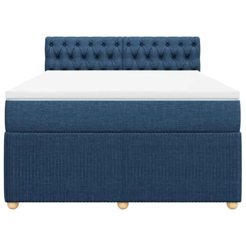 HEFZGDB Boxspringbett mit Matratze Blau 140x190 cm Stoff Ehebett Gästebett Einzelbetten Bettrahmen für Herberge Wohnbereich Schlafzimmer Gästezimmer HEFZGDB Boxspringbett mit Matratze Blau 140x190 cm Stoff Ehebett Gästebett Einzelbetten Bettrahmen für Herberge Wohnbereich Schlafzimmer Gästezimmer von HEFZGDB