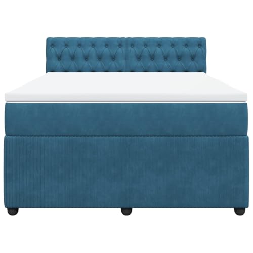 HEFZGDB Boxspringbett mit Matratze Blau 140x200 cm Samt Daybed Bettgestell Bed Frame Doppelbett für Wohnbereich Schlafzimmer Gästezimmer Herberge HEFZGDB Boxspringbett mit Matratze Blau 140x200 cm Samt Daybed Bettgestell Bed Frame Doppelbett für Wohnbereich Schlafzimmer Gästezimmer Herberge von HEFZGDB