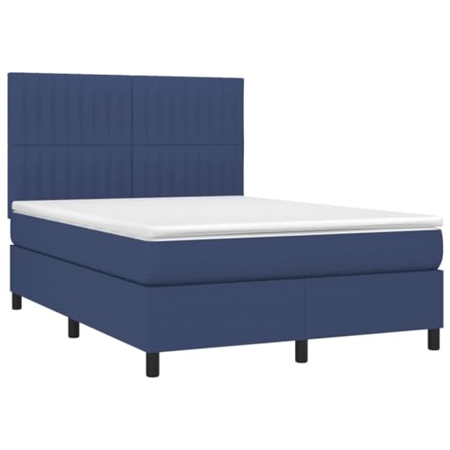 HEFZGDB Boxspringbett mit Matratze Blau 140x200 cm Stoff Double Bed Gästebett Bed Frame Doppelbett für Gästezimmer Wohnbereich Schlafzimmer Herberge HEFZGDB Boxspringbett mit Matratze Blau 140x200 cm Stoff Double Bed Gästebett Bed Frame Doppelbett für Gästezimmer Wohnbereich Schlafzimmer Herberge von HEFZGDB