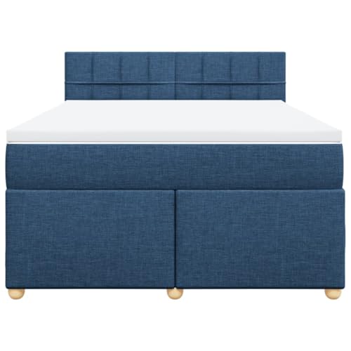 HEFZGDB Boxspringbett mit Matratze Blau 140x200 cm Stoff Ehebett Bettgestell Bed Frame Einzelbett für Schlafzimmer Gästezimmer Wohnbereich Herberge HEFZGDB Boxspringbett mit Matratze Blau 140x200 cm Stoff Ehebett Bettgestell Bed Frame Einzelbett für Schlafzimmer Gästezimmer Wohnbereich Herberge von HEFZGDB