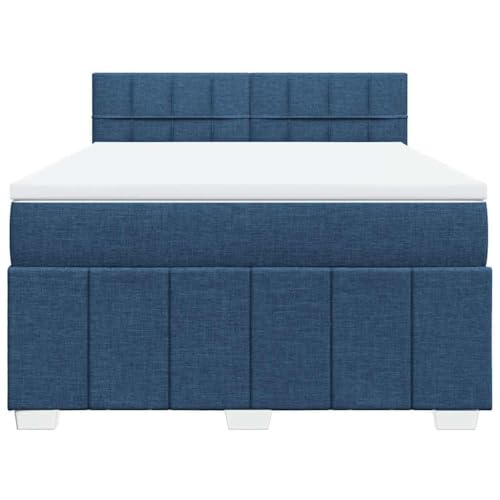 HEFZGDB Boxspringbett mit Matratze Blau 140x200 cm Stoff Jugendbett Bettgestell Familienbett Doppelbett für Gästezimmer Wohnbereich Schlafzimmer Herberge HEFZGDB Boxspringbett mit Matratze Blau 140x200 cm Stoff Jugendbett Bettgestell Familienbett Doppelbett für Gästezimmer Wohnbereich Schlafzimmer Herberge von HEFZGDB