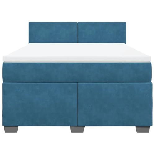 HEFZGDB Boxspringbett mit Matratze Blau 160x200 cm Samt Einzelbett Familienbett Einzelbetten Doppelbett für Schlafzimmer Gästezimmer Herberge Wohnbereich HEFZGDB Boxspringbett mit Matratze Blau 160x200 cm Samt Einzelbett Familienbett Einzelbetten Doppelbett für Schlafzimmer Gästezimmer Herberge Wohnbereich von HEFZGDB