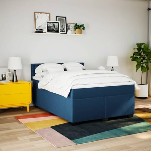 HEFZGDB Boxspringbett mit Matratze Blau 160x200 cm Stoff Daybed Gästebett Bettgestell Einzelbett für Gästezimmer Schlafzimmer Wohnbereich Herberge HEFZGDB Boxspringbett mit Matratze Blau 160x200 cm Stoff Daybed Gästebett Bettgestell Einzelbett für Gästezimmer Schlafzimmer Wohnbereich Herberge von HEFZGDB