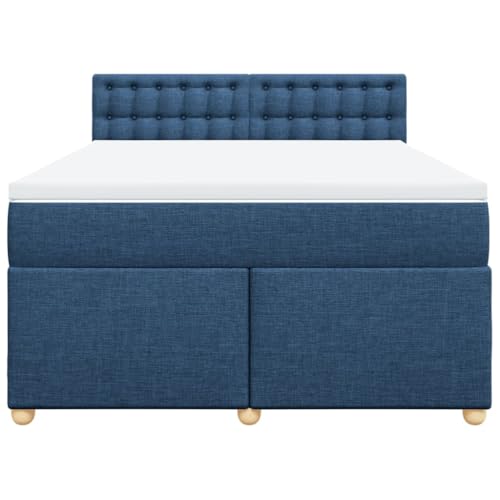 HEFZGDB Boxspringbett mit Matratze Blau 160x200 cm Stoff Ehebett Bettgestell Bed Frame Einzelbett für Schlafzimmer Gästezimmer Wohnbereich Herberge HEFZGDB Boxspringbett mit Matratze Blau 160x200 cm Stoff Ehebett Bettgestell Bed Frame Einzelbett für Schlafzimmer Gästezimmer Wohnbereich Herberge von HEFZGDB