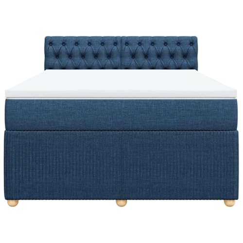 HEFZGDB Boxspringbett mit Matratze Blau 160x200 cm Stoff Ehebett Gästebett Einzelbetten Bettrahmen für Herberge Wohnbereich Schlafzimmer Gästezimmer HEFZGDB Boxspringbett mit Matratze Blau 160x200 cm Stoff Ehebett Gästebett Einzelbetten Bettrahmen für Herberge Wohnbereich Schlafzimmer Gästezimmer von HEFZGDB