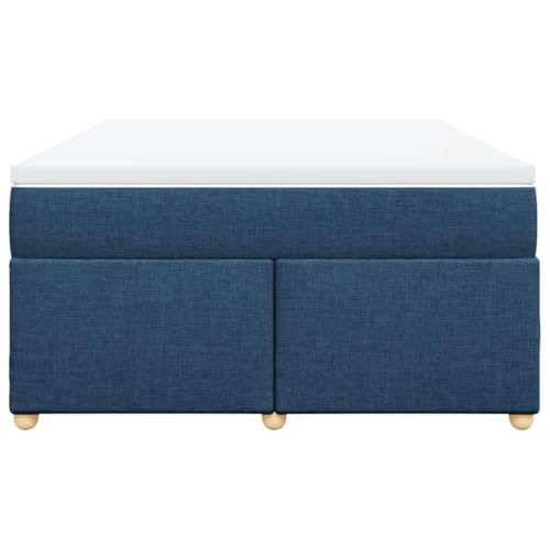 HEFZGDB Boxspringbett mit Matratze Blau 160x200 cm Stoff Jugendbett Gästebett Bettgestell Single Bed für Schlafzimmer Herberge Gästezimmer Wohnbereich HEFZGDB Boxspringbett mit Matratze Blau 160x200 cm Stoff Jugendbett Gästebett Bettgestell Single Bed für Schlafzimmer Herberge Gästezimmer Wohnbereich von HEFZGDB