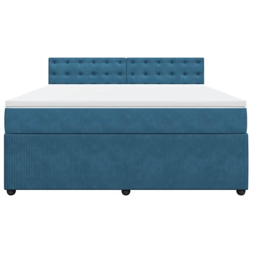 HEFZGDB Boxspringbett mit Matratze Blau 180x200 cm Samt Daybed Bettgestell Bed Frame Doppelbett für Wohnbereich Schlafzimmer Gästezimmer Herberge HEFZGDB Boxspringbett mit Matratze Blau 180x200 cm Samt Daybed Bettgestell Bed Frame Doppelbett für Wohnbereich Schlafzimmer Gästezimmer Herberge von HEFZGDB
