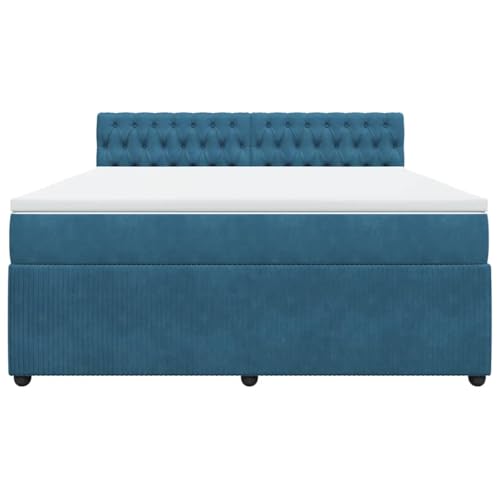 HEFZGDB Boxspringbett mit Matratze Blau 180x200 cm Samt Daybed Bettgestell Bed Frame Doppelbett für Wohnbereich Schlafzimmer Gästezimmer Herberge HEFZGDB Boxspringbett mit Matratze Blau 180x200 cm Samt Daybed Bettgestell Bed Frame Doppelbett für Wohnbereich Schlafzimmer Gästezimmer Herberge von HEFZGDB