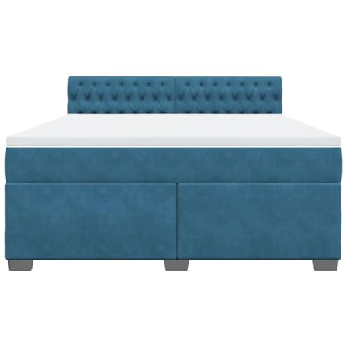 HEFZGDB Boxspringbett mit Matratze Blau 180x200 cm Samt Einzelbett Familienbett Einzelbetten Doppelbett für Schlafzimmer Gästezimmer Herberge Wohnbereich HEFZGDB Boxspringbett mit Matratze Blau 180x200 cm Samt Einzelbett Familienbett Einzelbetten Doppelbett für Schlafzimmer Gästezimmer Herberge Wohnbereich von HEFZGDB