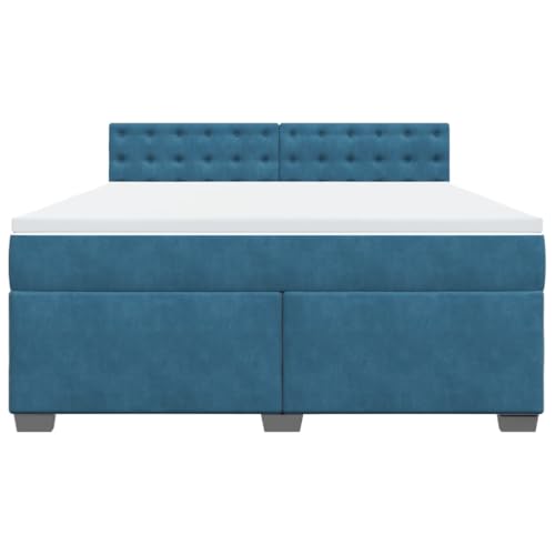 HEFZGDB Boxspringbett mit Matratze Blau 180x200 cm Samt Einzelbett Familienbett Einzelbetten Doppelbett für Schlafzimmer Gästezimmer Herberge Wohnbereich HEFZGDB Boxspringbett mit Matratze Blau 180x200 cm Samt Einzelbett Familienbett Einzelbetten Doppelbett für Schlafzimmer Gästezimmer Herberge Wohnbereich von HEFZGDB