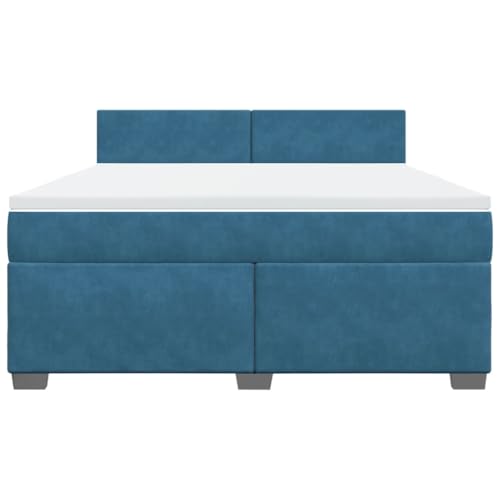 HEFZGDB Boxspringbett mit Matratze Blau 180x200 cm Samt Einzelbett Familienbett Einzelbetten Doppelbett für Schlafzimmer Gästezimmer Herberge Wohnbereich HEFZGDB Boxspringbett mit Matratze Blau 180x200 cm Samt Einzelbett Familienbett Einzelbetten Doppelbett für Schlafzimmer Gästezimmer Herberge Wohnbereich von HEFZGDB