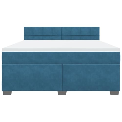 HEFZGDB Boxspringbett mit Matratze Blau 180x200 cm Samt Einzelbett Familienbett Einzelbetten Doppelbett für Schlafzimmer Gästezimmer Herberge Wohnbereich HEFZGDB Boxspringbett mit Matratze Blau 180x200 cm Samt Einzelbett Familienbett Einzelbetten Doppelbett für Schlafzimmer Gästezimmer Herberge Wohnbereich von HEFZGDB