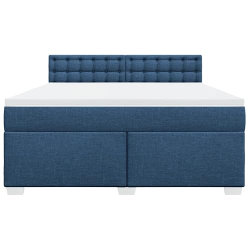 HEFZGDB Boxspringbett mit Matratze Blau 180x200 cm Stoff Ehebett Bettgestell Einzelbetten Doppelbett für Schlafzimmer Herberge Wohnbereich Gästezimmer HEFZGDB Boxspringbett mit Matratze Blau 180x200 cm Stoff Ehebett Bettgestell Einzelbetten Doppelbett für Schlafzimmer Herberge Wohnbereich Gästezimmer von HEFZGDB