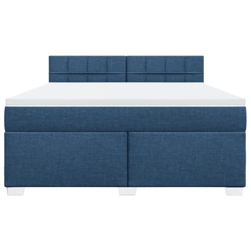 HEFZGDB Boxspringbett mit Matratze Blau 180x200 cm Stoff Ehebett Bettgestell Einzelbetten Doppelbett für Schlafzimmer Herberge Wohnbereich Gästezimmer HEFZGDB Boxspringbett mit Matratze Blau 180x200 cm Stoff Ehebett Bettgestell Einzelbetten Doppelbett für Schlafzimmer Herberge Wohnbereich Gästezimmer von HEFZGDB