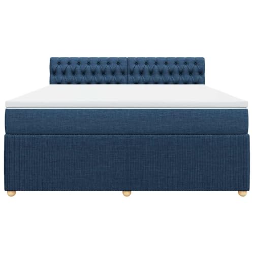 HEFZGDB Boxspringbett mit Matratze Blau 180x200 cm Stoff Ehebett Gästebett Einzelbetten Bettrahmen für Herberge Wohnbereich Schlafzimmer Gästezimmer HEFZGDB Boxspringbett mit Matratze Blau 180x200 cm Stoff Ehebett Gästebett Einzelbetten Bettrahmen für Herberge Wohnbereich Schlafzimmer Gästezimmer von HEFZGDB