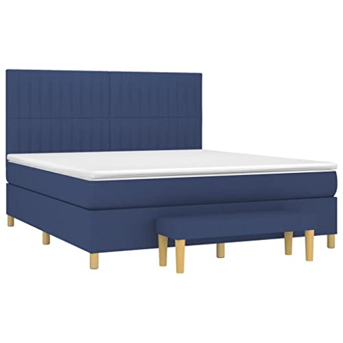 HEFZGDB Boxspringbett mit Matratze Blau 180x200 cm Stoff Guest Bed Gästebett Bed Frame Familienbett für Schlafzimmer Gästezimmer Wohnbereich Herberge HEFZGDB Boxspringbett mit Matratze Blau 180x200 cm Stoff Guest Bed Gästebett Bed Frame Familienbett für Schlafzimmer Gästezimmer Wohnbereich Herberge von HEFZGDB