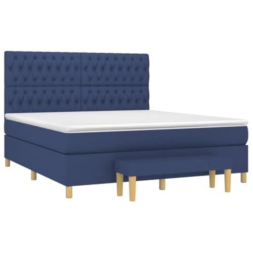 HEFZGDB Boxspringbett mit Matratze Blau 180x200 cm Stoff Guest Bed Gästebett Bed Frame Familienbett für Schlafzimmer Gästezimmer Wohnbereich Herberge HEFZGDB Boxspringbett mit Matratze Blau 180x200 cm Stoff Guest Bed Gästebett Bed Frame Familienbett für Schlafzimmer Gästezimmer Wohnbereich Herberge von HEFZGDB