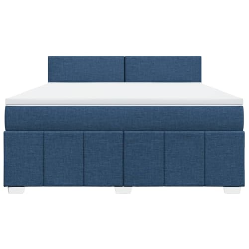 HEFZGDB Boxspringbett mit Matratze Blau 180x200 cm Stoff Jugendbett Bettgestell Familienbett Doppelbett für Gästezimmer Wohnbereich Schlafzimmer Herberge HEFZGDB Boxspringbett mit Matratze Blau 180x200 cm Stoff Jugendbett Bettgestell Familienbett Doppelbett für Gästezimmer Wohnbereich Schlafzimmer Herberge von HEFZGDB