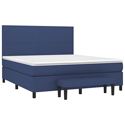 HEFZGDB Boxspringbett mit Matratze Blau 180x200 cm Stoff Jugendbett Gästebett Bed Frame Einzelbett für Schlafzimmer Gästezimmer Herberge Wohnbereich HEFZGDB Boxspringbett mit Matratze Blau 180x200 cm Stoff Jugendbett Gästebett Bed Frame Einzelbett für Schlafzimmer Gästezimmer Herberge Wohnbereich von HEFZGDB