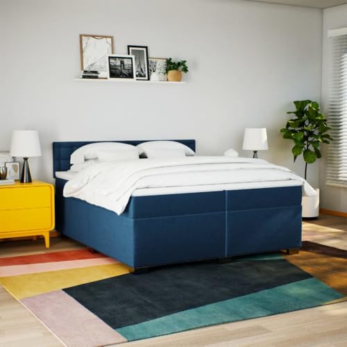 HEFZGDB Boxspringbett mit Matratze Blau 200x200 cm Stoff Daybed Gästebett Bettgestell Einzelbett für Gästezimmer Schlafzimmer Wohnbereich Herberge HEFZGDB Boxspringbett mit Matratze Blau 200x200 cm Stoff Daybed Gästebett Bettgestell Einzelbett für Gästezimmer Schlafzimmer Wohnbereich Herberge von HEFZGDB
