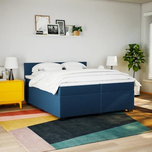 HEFZGDB Boxspringbett mit Matratze Blau 200x200 cm Stoff Daybed Gästebett Bettgestell Einzelbett für Gästezimmer Schlafzimmer Wohnbereich Herberge HEFZGDB Boxspringbett mit Matratze Blau 200x200 cm Stoff Daybed Gästebett Bettgestell Einzelbett für Gästezimmer Schlafzimmer Wohnbereich Herberge von HEFZGDB