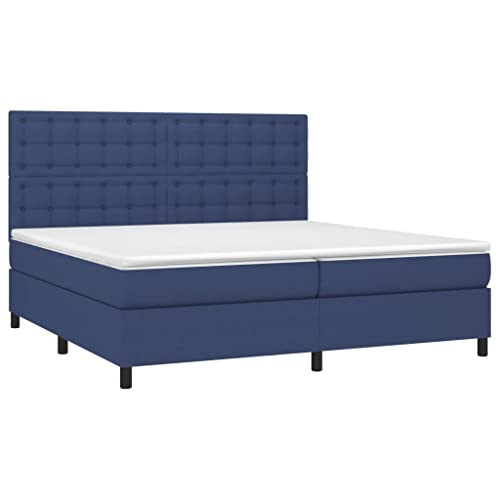HEFZGDB Boxspringbett mit Matratze Blau 200x200 cm Stoff Double Bed Gästebett Bed Frame Doppelbett für Gästezimmer Wohnbereich Schlafzimmer Herberge HEFZGDB Boxspringbett mit Matratze Blau 200x200 cm Stoff Double Bed Gästebett Bed Frame Doppelbett für Gästezimmer Wohnbereich Schlafzimmer Herberge von HEFZGDB