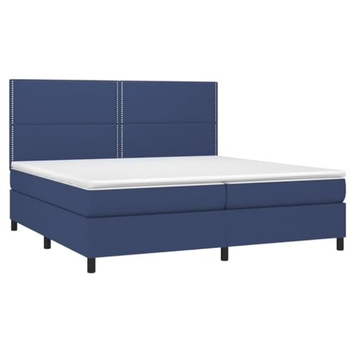 HEFZGDB Boxspringbett mit Matratze Blau 200x200 cm Stoff Double Bed Gästebett Bed Frame Doppelbett für Gästezimmer Wohnbereich Schlafzimmer Herberge HEFZGDB Boxspringbett mit Matratze Blau 200x200 cm Stoff Double Bed Gästebett Bed Frame Doppelbett für Gästezimmer Wohnbereich Schlafzimmer Herberge von HEFZGDB