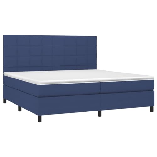 HEFZGDB Boxspringbett mit Matratze Blau 200x200 cm Stoff Double Bed Gästebett Bed Frame Doppelbett für Gästezimmer Wohnbereich Schlafzimmer Herberge HEFZGDB Boxspringbett mit Matratze Blau 200x200 cm Stoff Double Bed Gästebett Bed Frame Doppelbett für Gästezimmer Wohnbereich Schlafzimmer Herberge von HEFZGDB