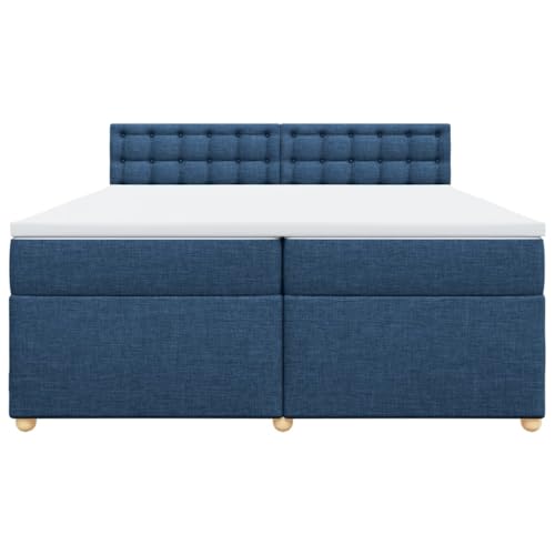 HEFZGDB Boxspringbett mit Matratze Blau 200x200 cm Stoff Ehebett Bettgestell Bed Frame Einzelbett für Schlafzimmer Gästezimmer Wohnbereich Herberge HEFZGDB Boxspringbett mit Matratze Blau 200x200 cm Stoff Ehebett Bettgestell Bed Frame Einzelbett für Schlafzimmer Gästezimmer Wohnbereich Herberge von HEFZGDB