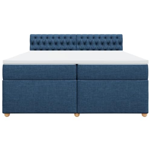 HEFZGDB Boxspringbett mit Matratze Blau 200x200 cm Stoff Ehebett Bettgestell Bed Frame Einzelbett für Schlafzimmer Gästezimmer Wohnbereich Herberge HEFZGDB Boxspringbett mit Matratze Blau 200x200 cm Stoff Ehebett Bettgestell Bed Frame Einzelbett für Schlafzimmer Gästezimmer Wohnbereich Herberge von HEFZGDB
