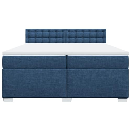 HEFZGDB Boxspringbett mit Matratze Blau 200x200 cm Stoff Ehebett Bettgestell Einzelbetten Doppelbett für Schlafzimmer Herberge Wohnbereich Gästezimmer HEFZGDB Boxspringbett mit Matratze Blau 200x200 cm Stoff Ehebett Bettgestell Einzelbetten Doppelbett für Schlafzimmer Herberge Wohnbereich Gästezimmer von HEFZGDB