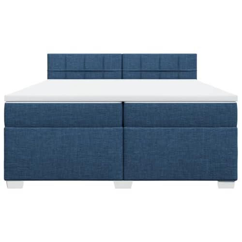 HEFZGDB Boxspringbett mit Matratze Blau 200x200 cm Stoff Ehebett Bettgestell Einzelbetten Doppelbett für Schlafzimmer Herberge Wohnbereich Gästezimmer HEFZGDB Boxspringbett mit Matratze Blau 200x200 cm Stoff Ehebett Bettgestell Einzelbetten Doppelbett für Schlafzimmer Herberge Wohnbereich Gästezimmer von HEFZGDB