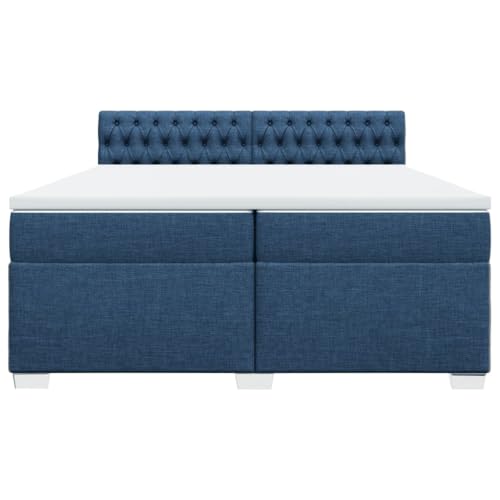 HEFZGDB Boxspringbett mit Matratze Blau 200x200 cm Stoff Ehebett Bettgestell Einzelbetten Doppelbett für Schlafzimmer Herberge Wohnbereich Gästezimmer HEFZGDB Boxspringbett mit Matratze Blau 200x200 cm Stoff Ehebett Bettgestell Einzelbetten Doppelbett für Schlafzimmer Herberge Wohnbereich Gästezimmer von HEFZGDB